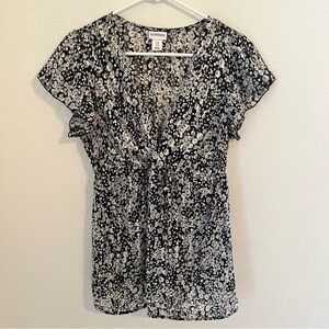 Motherhood Maternity Black and White Floral Women's Top Medium